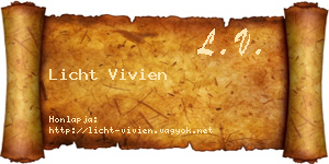 Licht Vivien névjegykártya